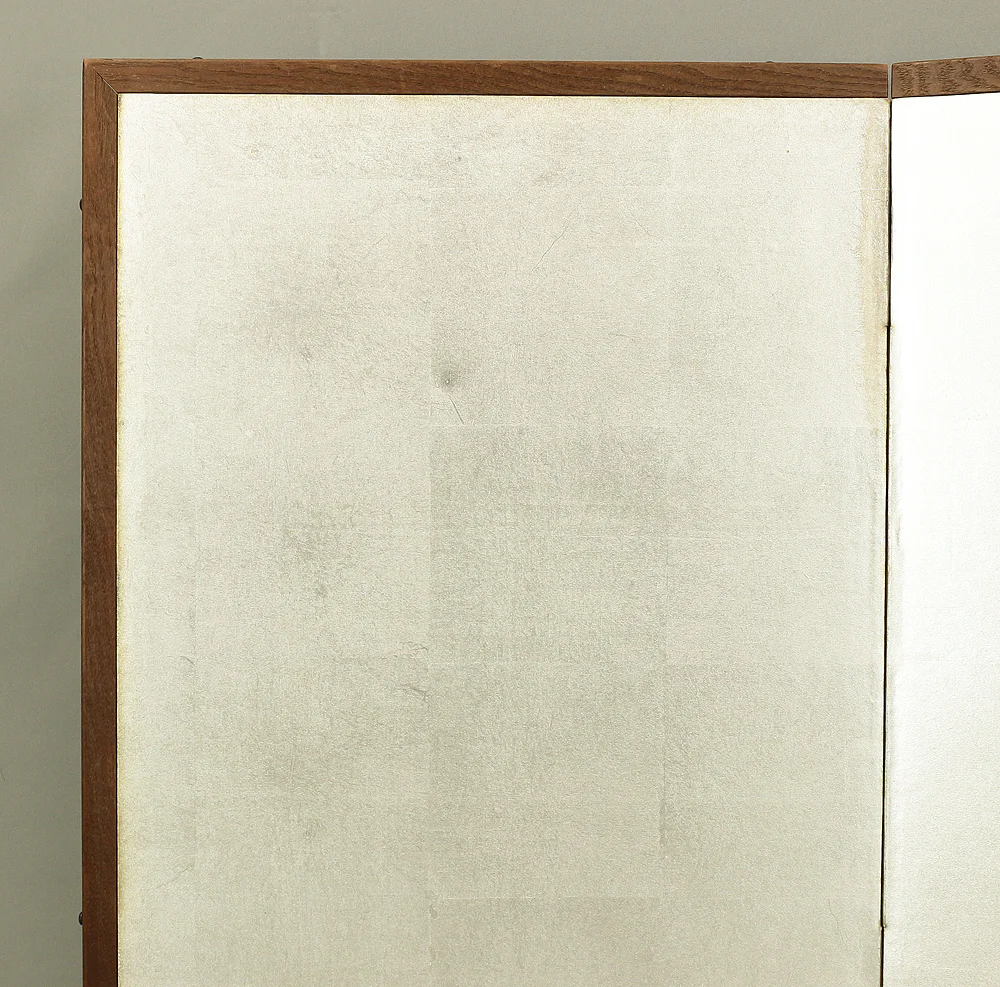 Japanese Silver Leaf Small typed Room divider 4 panels - Stately and Dignified Brilliance VA214 - Image 15