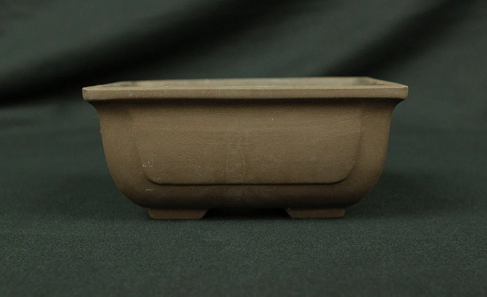 盆栽鉢 Japanese Small Bonsai Pot Pottery 270g 4.8" W x 2.1" H x 3.6" D V144 / Japan Pine tree Moss Plants Molding to imitate natural landscape - Image 3