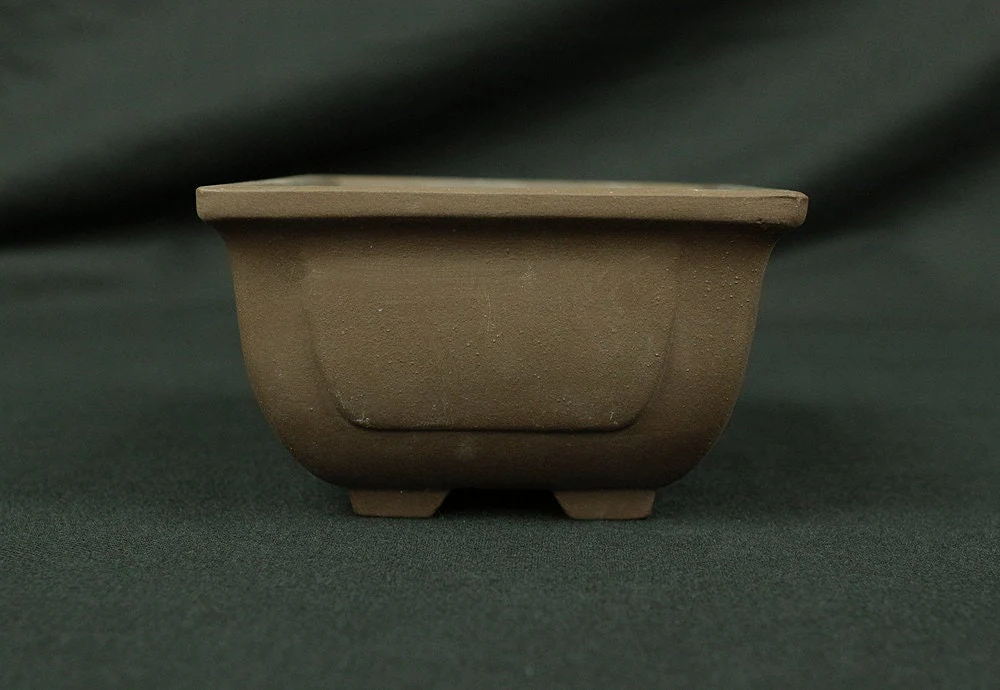 盆栽鉢 Japanese Small Bonsai Pot Pottery 270g 4.8" W x 2.1" H x 3.6" D V144 / Japan Pine tree Moss Plants Molding to imitate natural landscape - Image 4