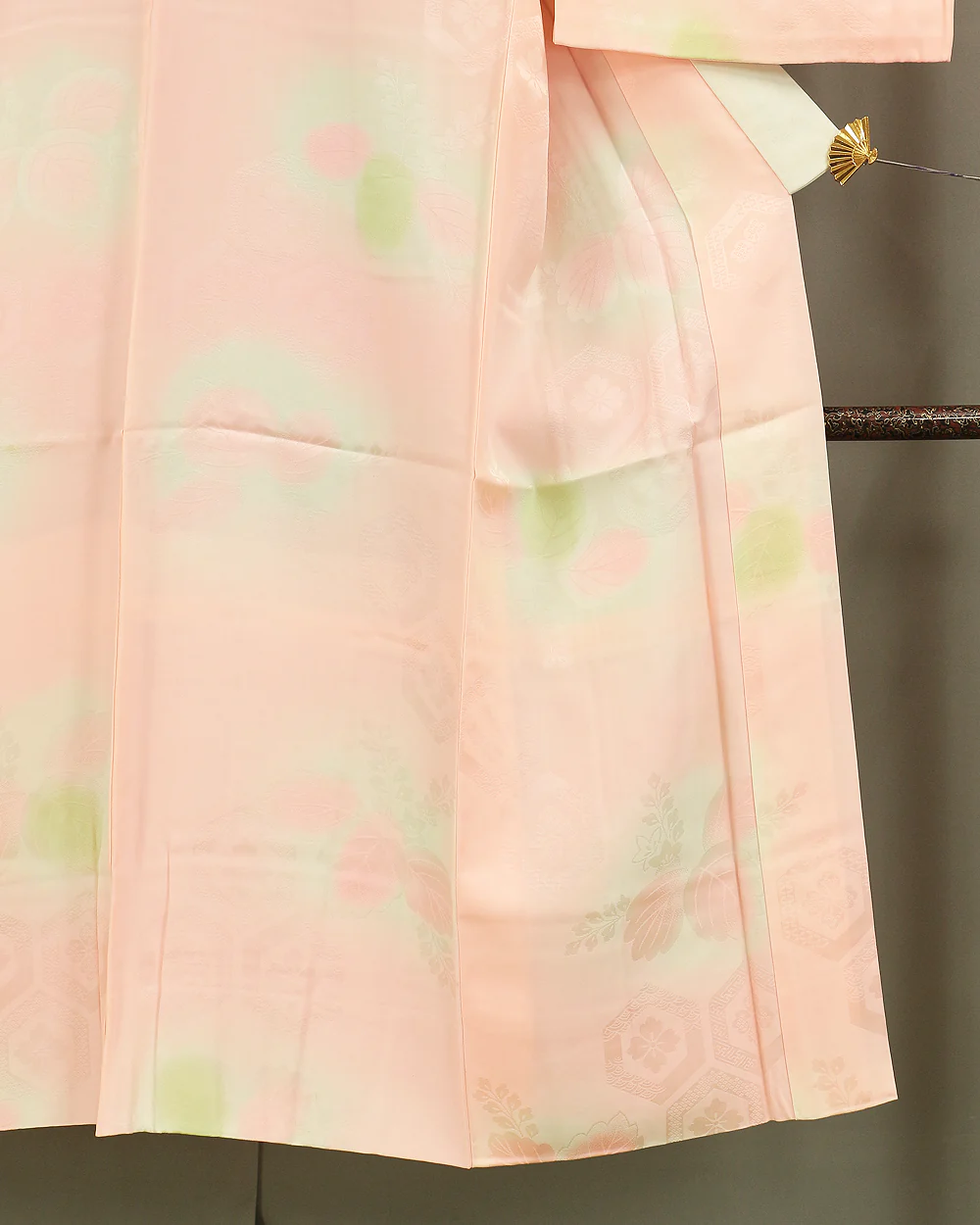 Juban Japanese Kimono Long Undergarment with Pink and White color Pattern Tortoiseshell Flower Paulownia KI138 - Image 8