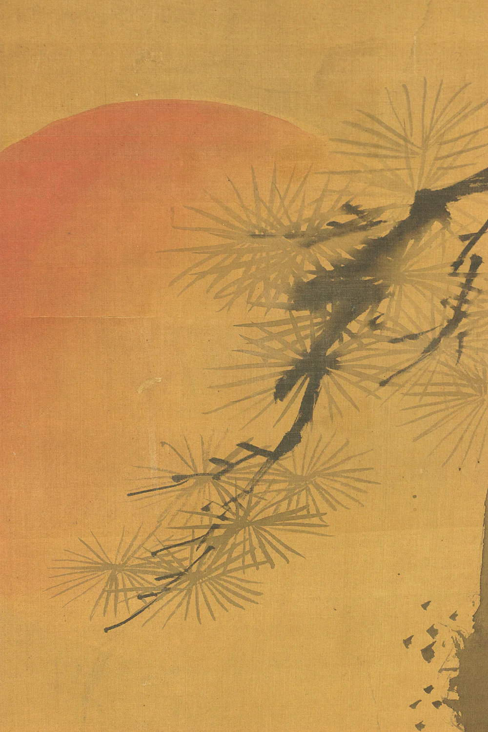 狩野洞琳 KANO DORIN Kano school Japanese antique art kakejiku kakemono  wall hanging scroll / Fukurokuju, Rising sun & Pine Tree with Box E775 - Image 6
