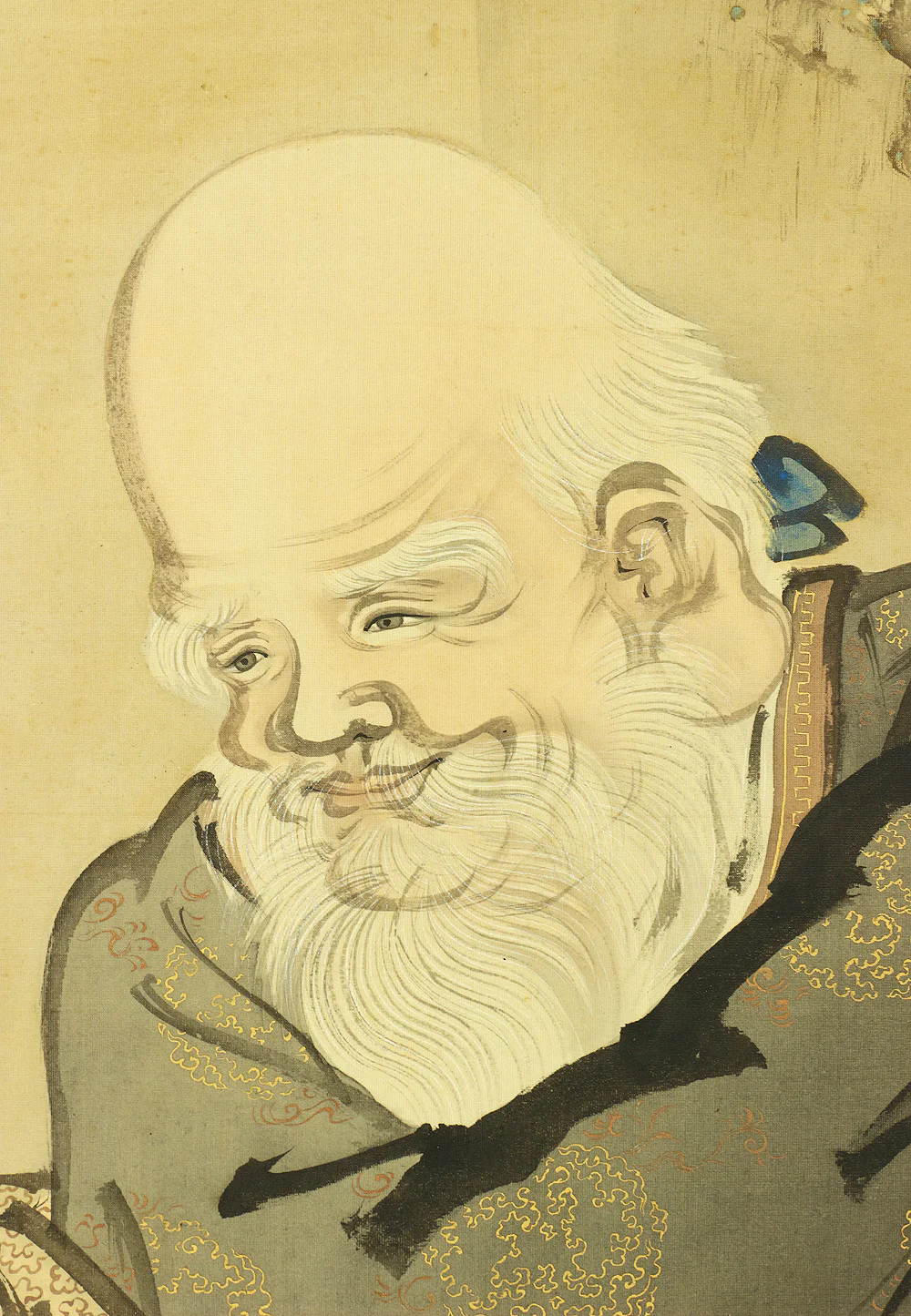 河辺華挙 KAWABE KAKYO Japanese art kakejiku kakemono wall hanging scroll / Sennin Hermit Fukurokuju God & Crane on Cloud Heaven Box I505 - Image 6