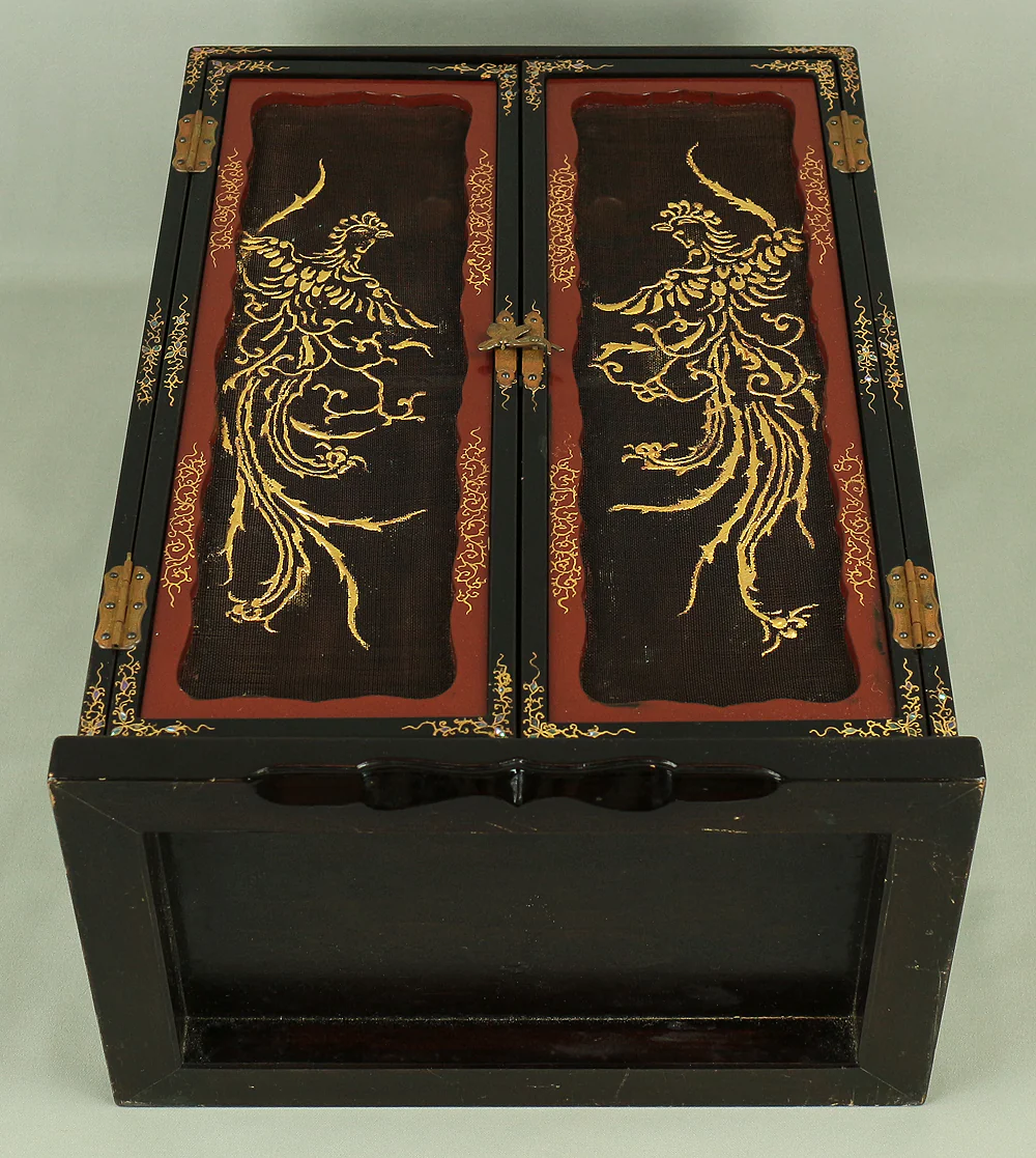 'Kikyoku' (Chest of Sencha Tea Utensils) Phoenix Gold Paints Decoration Raden Mother of Pearl with Box VA197 - Image 53