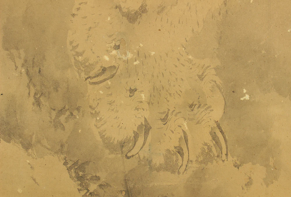 Kishi School Painter Japanese antique art paired kakejiku kakemono wall hanging scrolls / Dragon and Tiger with BoxRD404 - Image 23