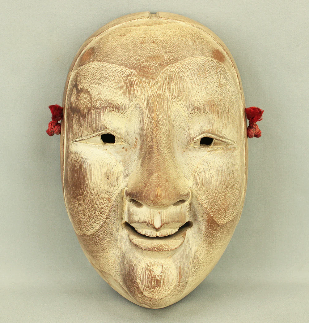 Koomote 小面 Young Female Mask / Japanese Traditional Noh Wooden folk craft mask by 龍仙 Ryusen - 1977 (Showa52) VA696 - Image 3