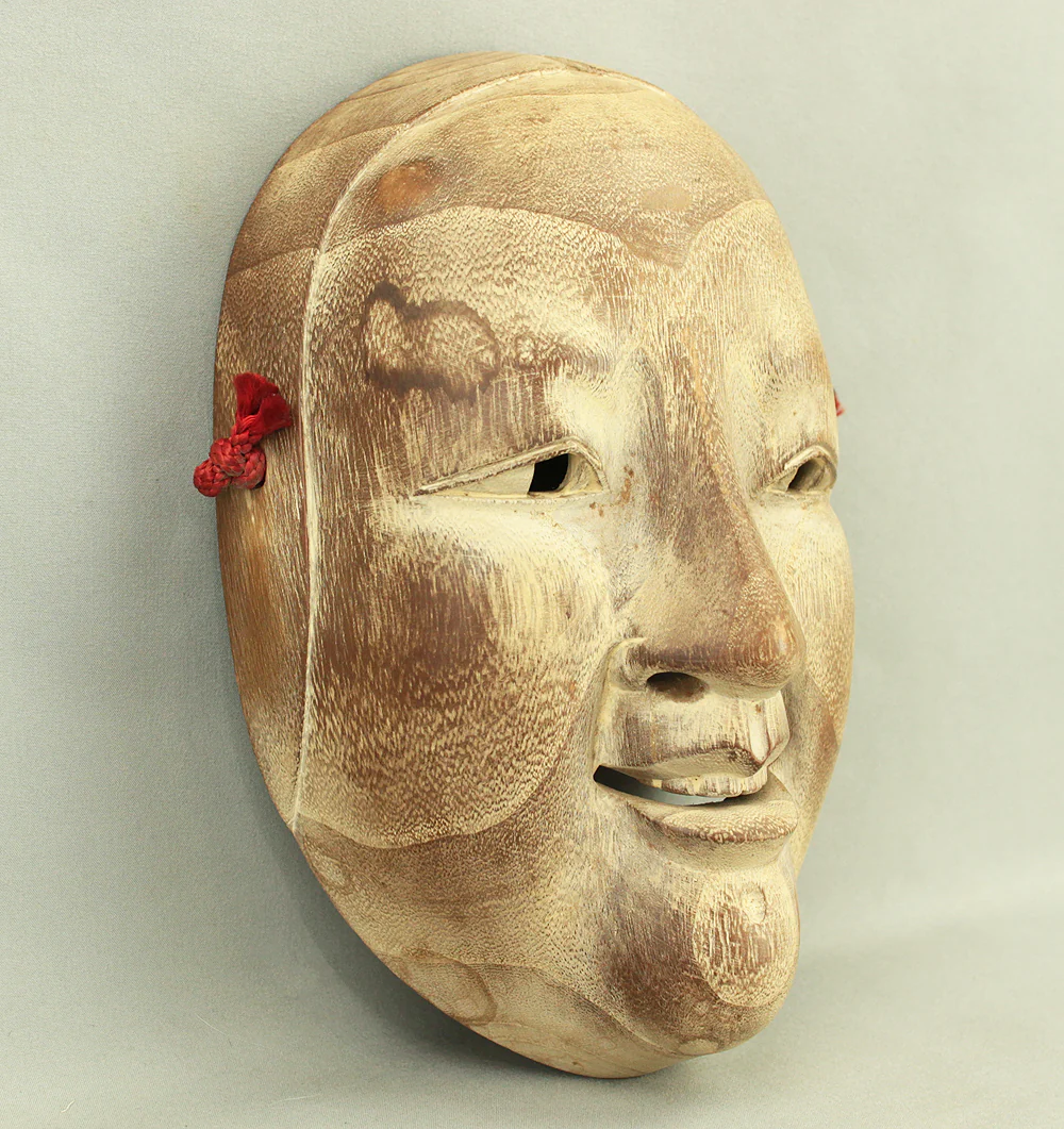 Koomote 小面 Young Female Mask / Japanese Traditional Noh Wooden folk craft mask by 龍仙 Ryusen - 1977 (Showa52) VA696 - Image 4