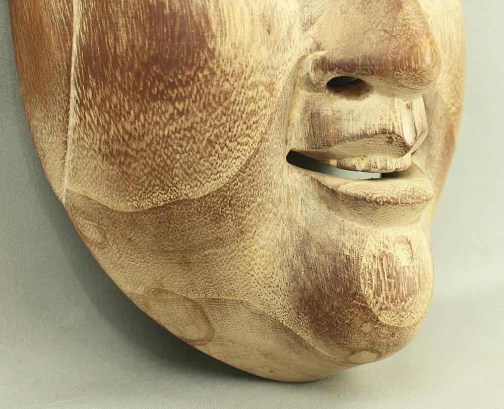 Koomote 小面 Young Female Mask / Japanese Traditional Noh Wooden folk craft mask by 龍仙 Ryusen - 1977 (Showa52) VA696 - Image 7