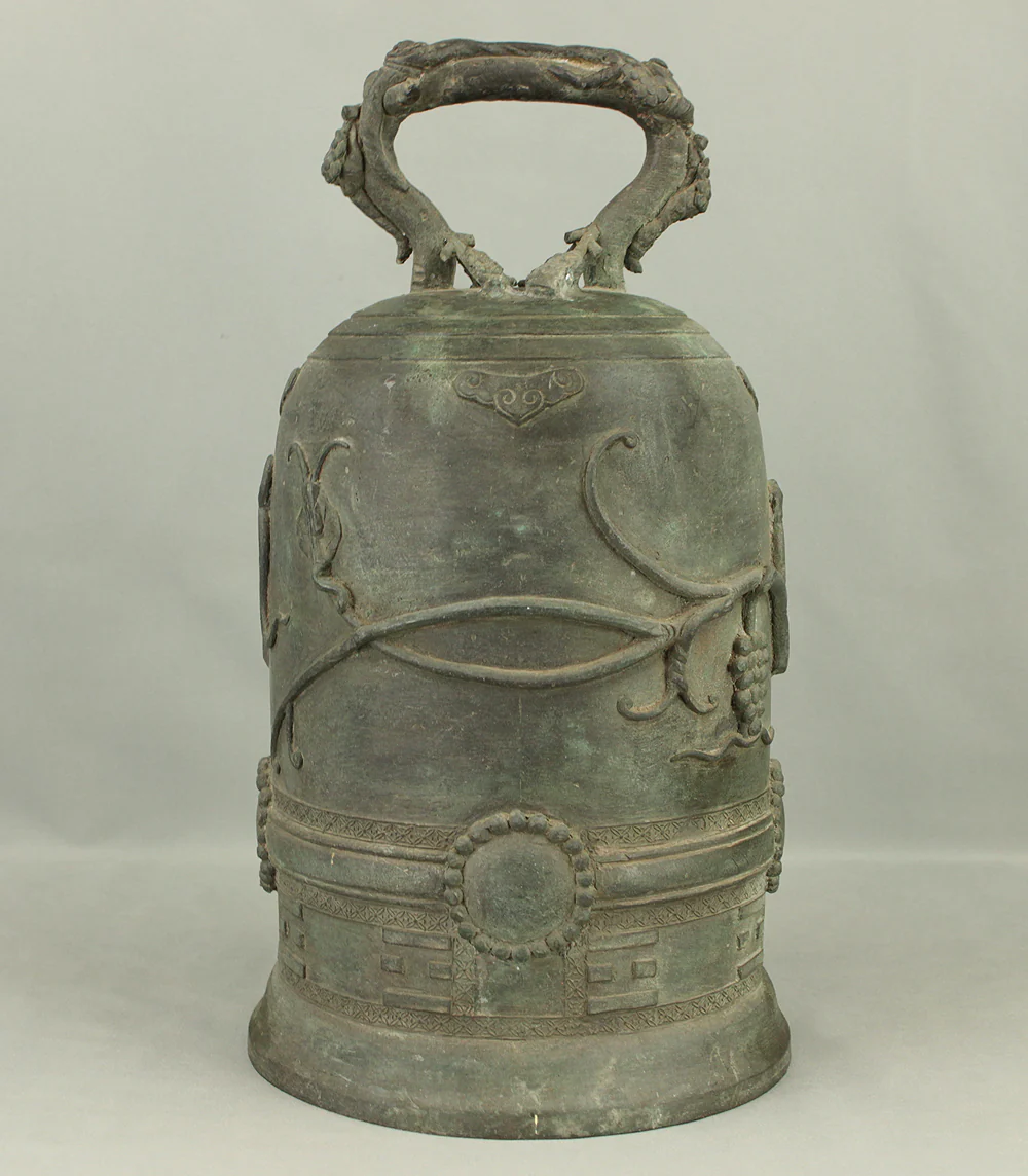 Korean Joseon period Heavy Bronze Eight Trigrams Grapevine Hanging Bell Temple Bell Bonsho 42cm 7kg VA705 - Image 7