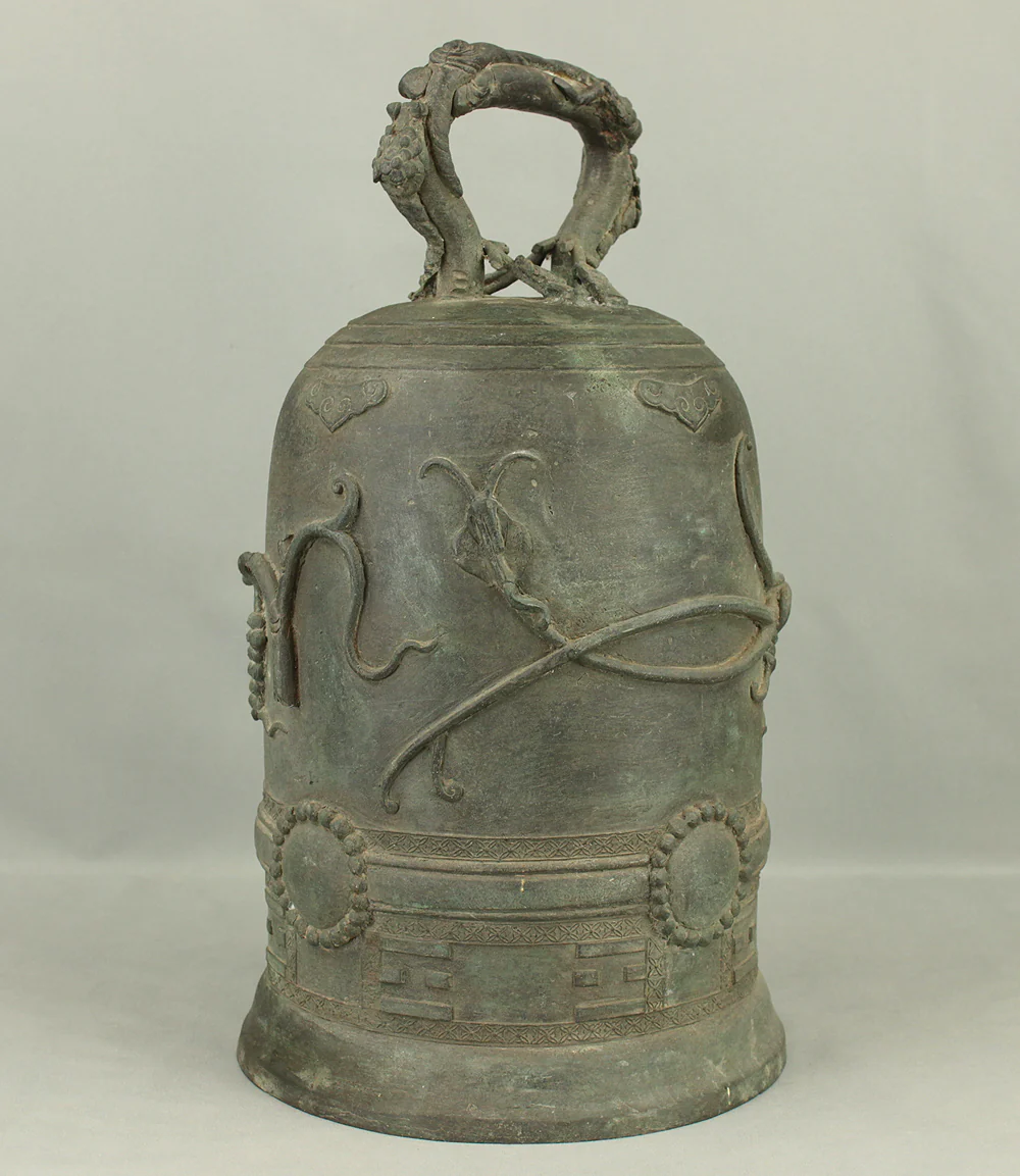 Korean Joseon period Heavy Bronze Eight Trigrams Grapevine Hanging Bell Temple Bell Bonsho 42cm 7kg VA705 - Image 8