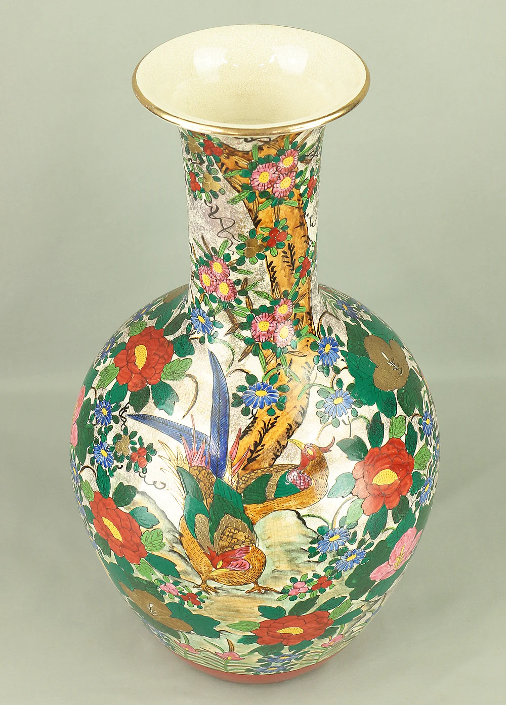 Kutani ware 'Flowers and Birds' Large Flower Vase Decorative Vase 47.4cm VA317 - Image 28