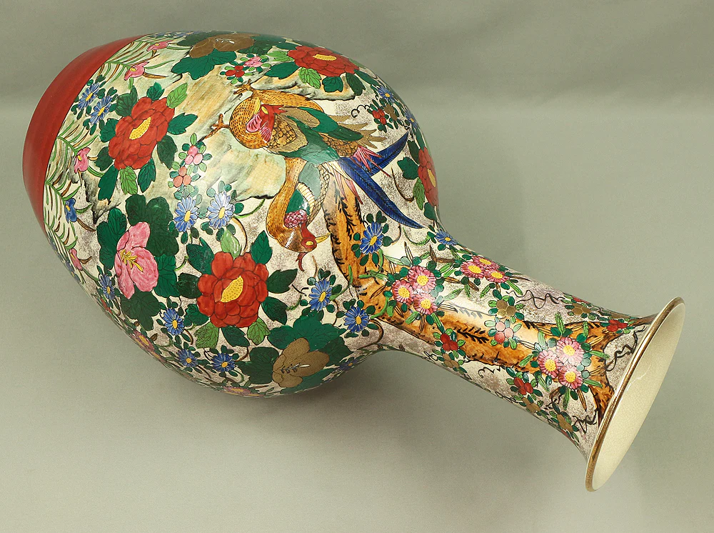 Kutani ware 'Flowers and Birds' Large Flower Vase Decorative Vase 47.4cm VA317 - Image 31