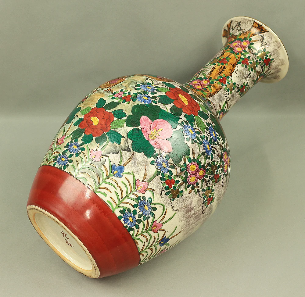 Kutani ware 'Flowers and Birds' Large Flower Vase Decorative Vase 47.4cm VA317 - Image 32