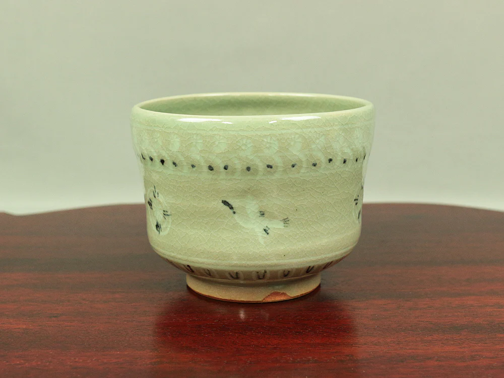 Kyo ware Tea Bowl KYOGEN BAKAMA design SHOUN Kiln Hara Kiyokazu Tea Ceremony Original Box V405 / Traditional Craft Culture Interior Pottery - Image 2