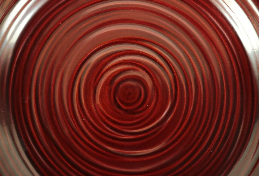 Lacquerware Circle Wooden Tray, Plate, Bowl Japanese Kyoto Craft ASOBE V426 / Japan Post-1940 Wood Art Round shape Traditional - Image 4