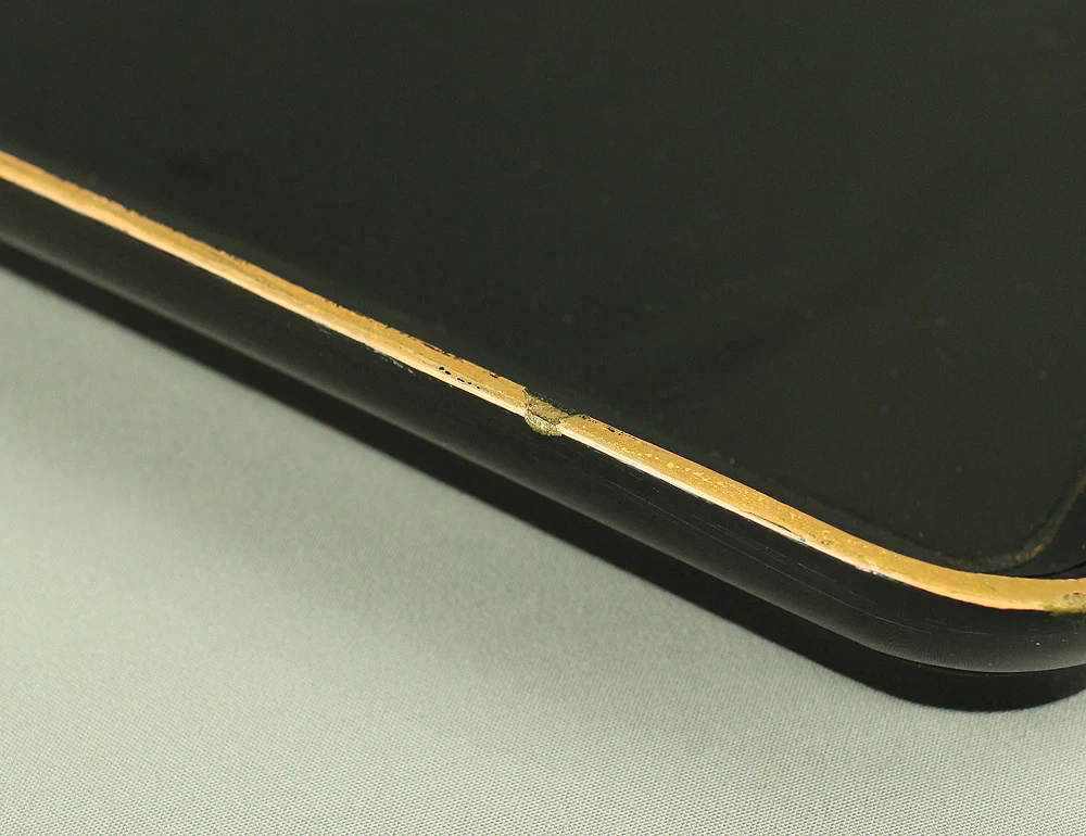Makie Gold Lacquer Japanese Tray (Obon) design of Fowers Chrysanthemum Bush Clovers Plum with Box VA169 - Image 32