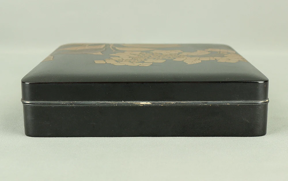 Makie Gold Silver Lacquer Japanese Suzuribako (Inkstone Box) design of Gold Silver Lacquered Makie Hydrangea and Butterfly VA236 - Image 28