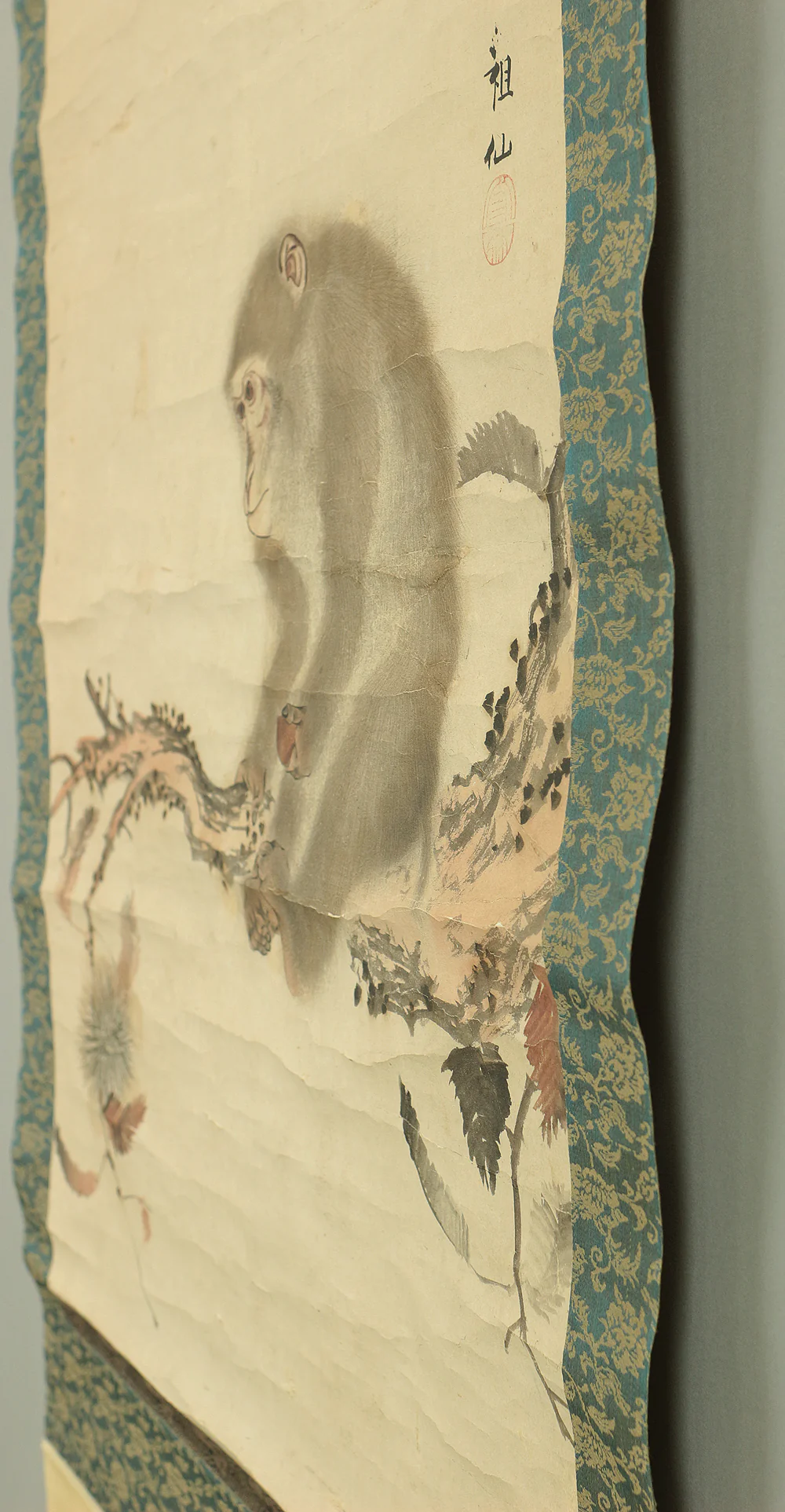森祖仙 MORI SOSEN Japanese antique kekemono kakejiku hanging scroll / Monkey on Chestnut Tree Box I504 / 1747~1821,founder of Mori school - Image 13