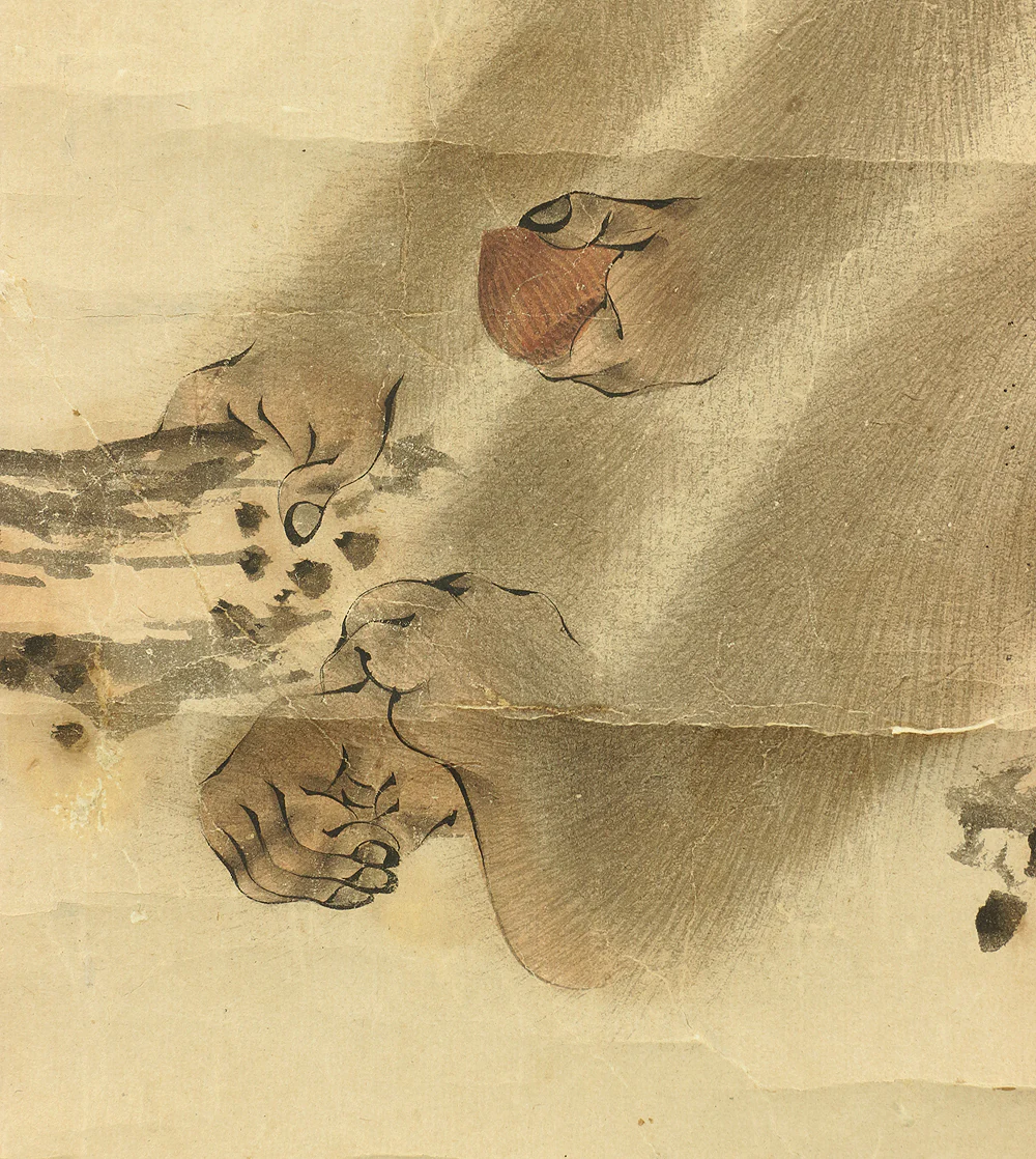 森祖仙 MORI SOSEN Japanese antique kekemono kakejiku hanging scroll / Monkey on Chestnut Tree Box I504 / 1747~1821,founder of Mori school - Image 9