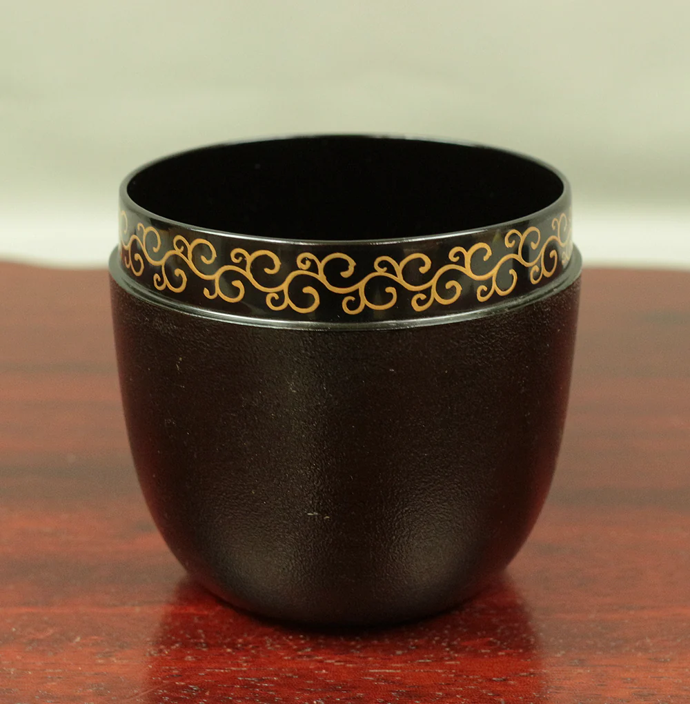 NATSUME Rikyu Style Tea Caddy Dry Lacquer with MAKIE Gold Lacquer AOI Hollyhock V450 / Japanese Tea Ceremony utensil with original Box - Image 11