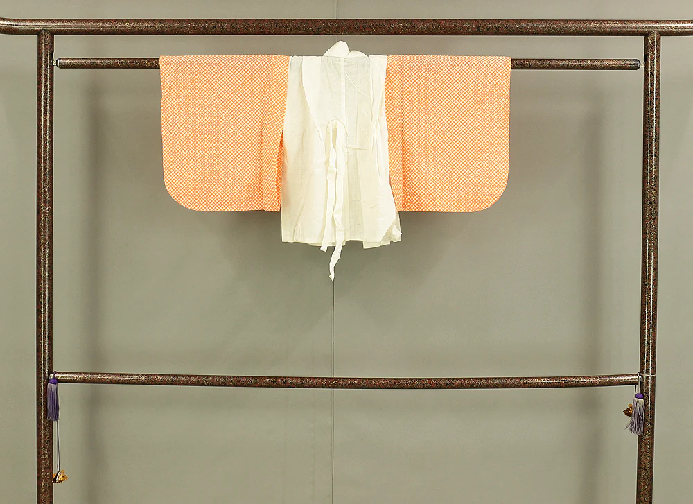 Omiyamairi Shrine visit Kimono Japanese Children Kimono with orange color Pattern Butterfly and Pine and Juban Long Undergarment 2pcs KI189 - Image 18