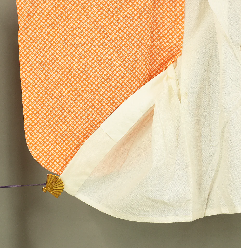 Omiyamairi Shrine visit Kimono Japanese Children Kimono with orange color Pattern Butterfly and Pine and Juban Long Undergarment 2pcs KI189 - Image 22