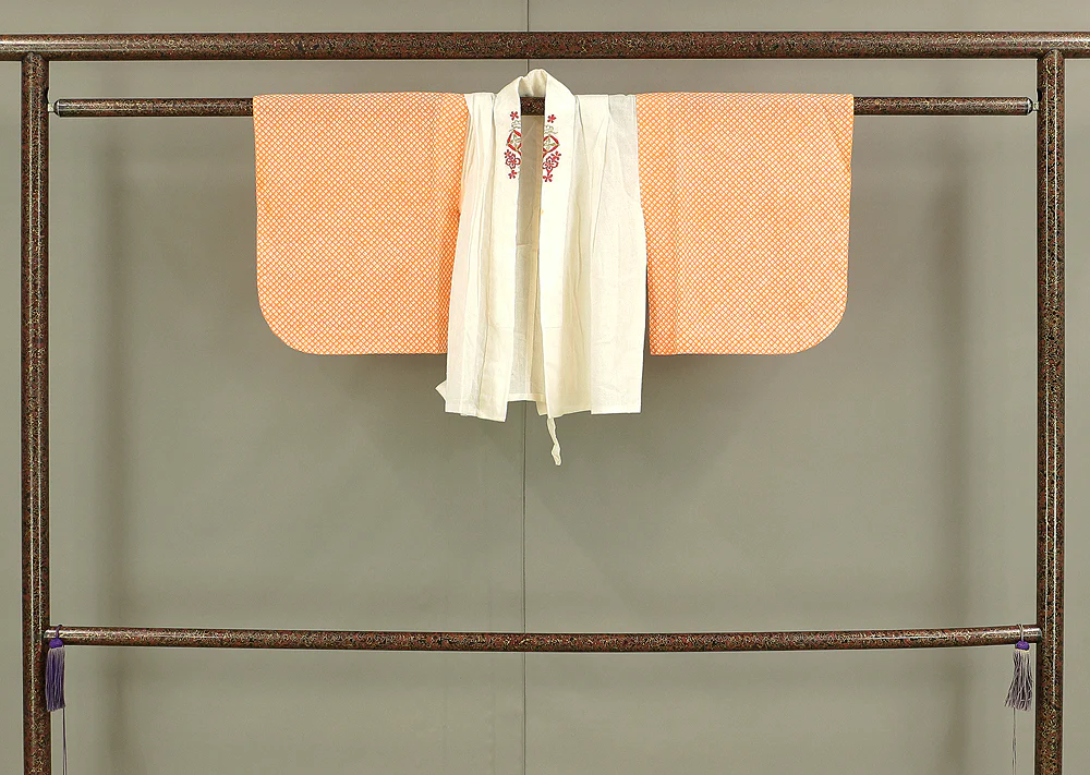 Omiyamairi Shrine visit Kimono Japanese Children Kimono with orange color Pattern Butterfly and Pine and Juban Long Undergarment 2pcs KI189 - Image 24