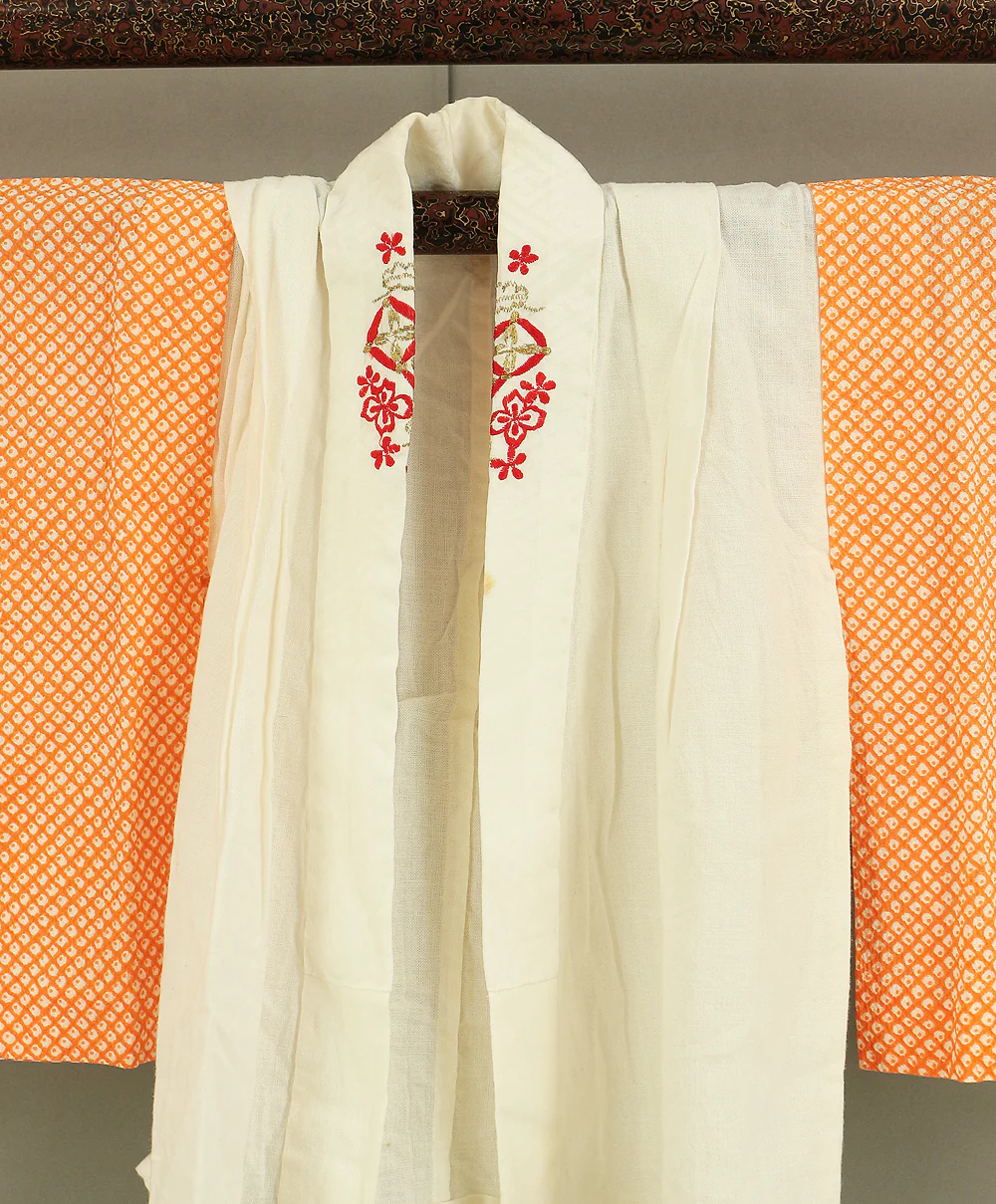 Omiyamairi Shrine visit Kimono Japanese Children Kimono with orange color Pattern Butterfly and Pine and Juban Long Undergarment 2pcs KI189 - Image 26