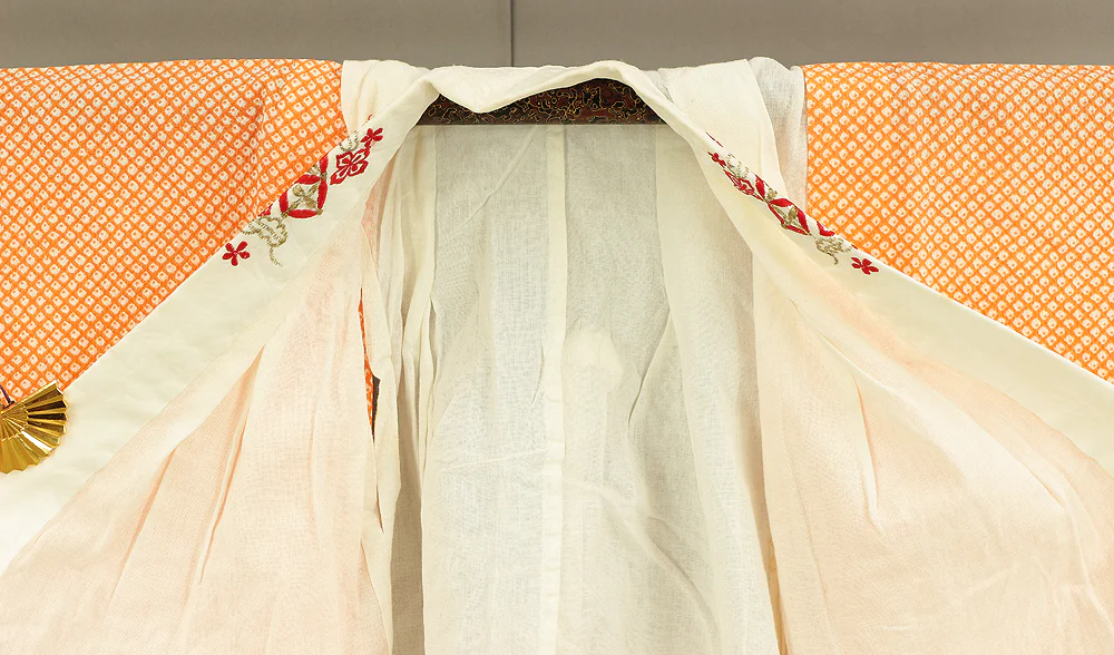 Omiyamairi Shrine visit Kimono Japanese Children Kimono with orange color Pattern Butterfly and Pine and Juban Long Undergarment 2pcs KI189 - Image 28