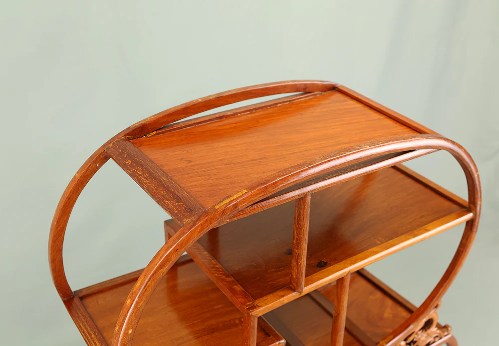Openwork Curio Display Shelf Chigai-dana Style Bonsai and Art Stand VB105 - Image 22
