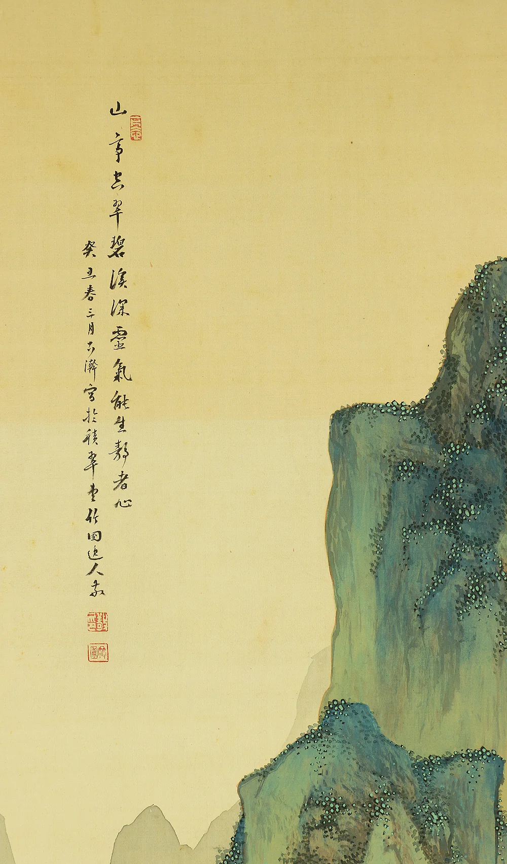 水田竹圃 Mizuta Chikuho (1883-1958) Japanese Hanging Scroll / Sansui Landscapes Mountains Waterfalls River Pines Crane Boat with Original Box (Tomobako) RB831 - Image 5