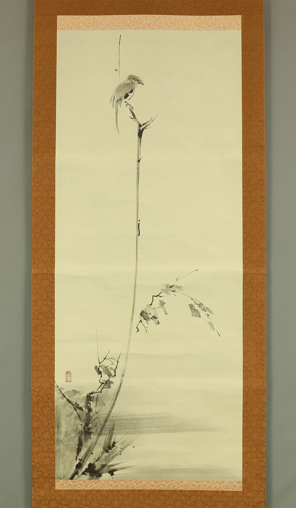 Order item: Reproduction Print 宮本武蔵 Miyamoto Musashi Japanese art kakejiku kakemono wall hanging scroll / Shrike on Bare Tree with Box RC181