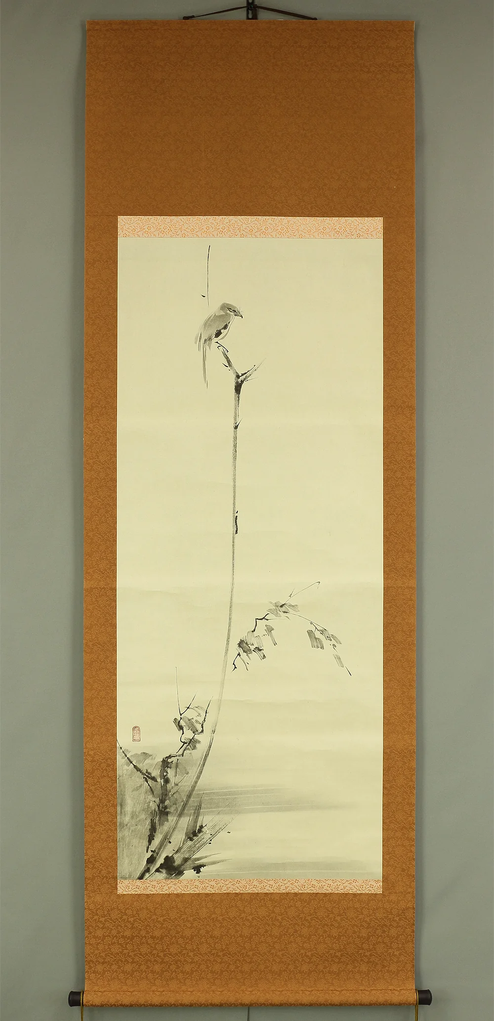 Order item: Reproduction Print 宮本武蔵 Miyamoto Musashi Japanese art kakejiku kakemono wall hanging scroll / Shrike on Bare Tree with Box RC181 - Image 2