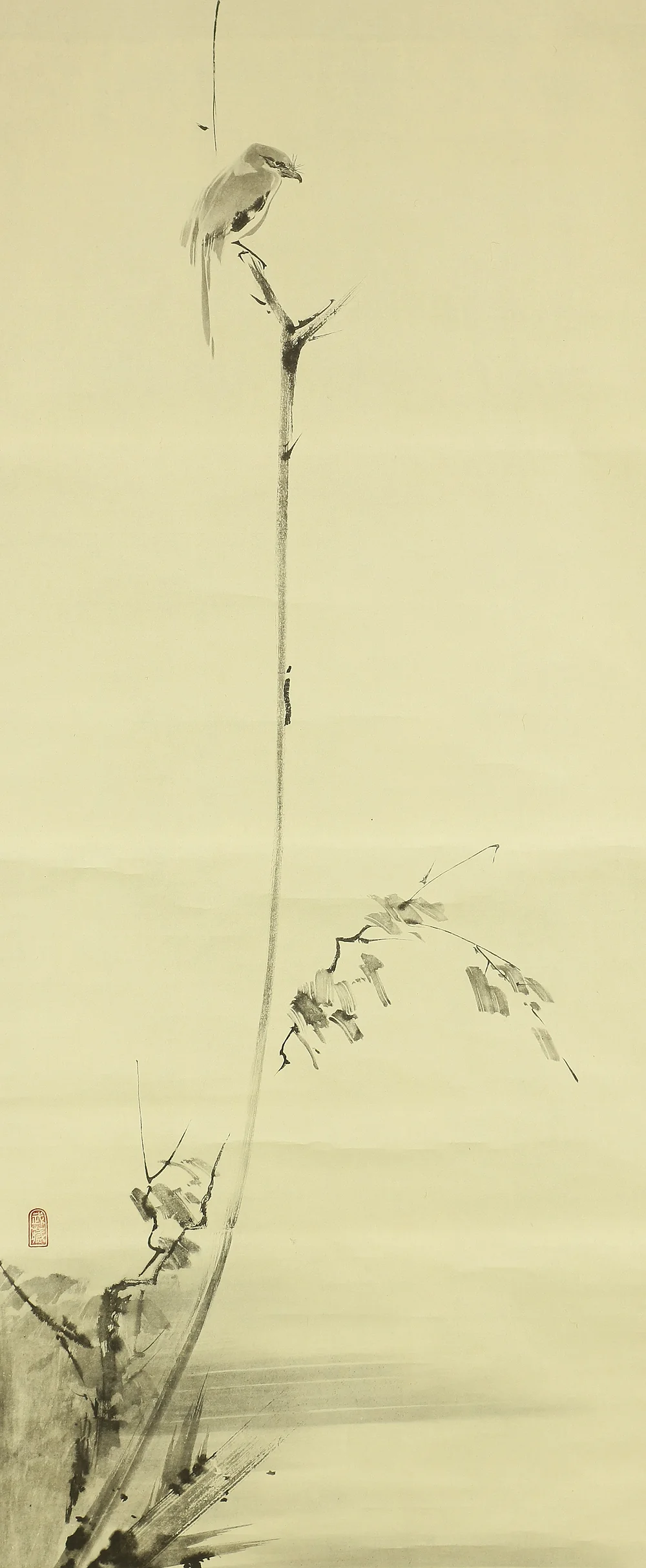 Order item: Reproduction Print 宮本武蔵 Miyamoto Musashi Japanese art kakejiku kakemono wall hanging scroll / Shrike on Bare Tree with Box RC181 - Image 4