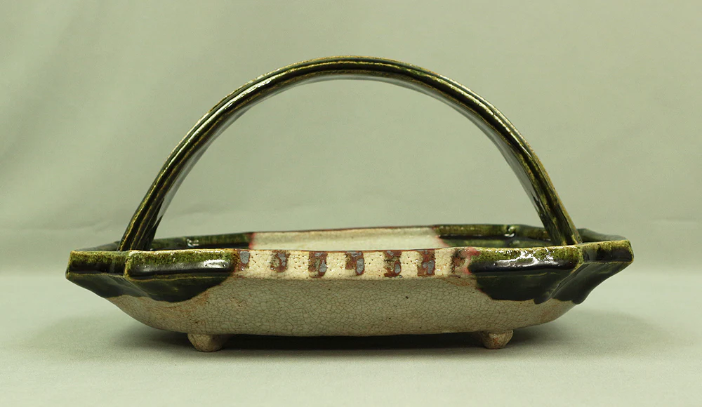 織部 ORIBE ware Handled Bowl 山口正文 YAMAGUCHI MASAFUMI Japanese Tea Ceremony Box V433 / Japan Traditional Tea room utensils Art Pottery - Image 5