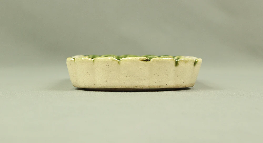 Oribe-yaki ware Small bowl plates 14pcs set V505 Seashore pine trees, sailing boat, and wild geese design Japanese tea ceremony Kaiseki - Image 7
