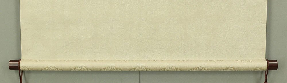 "Please draw your beautiful work" / Japanese Plain empty kakejiku kakemono wall hanging scroll with Box W939 - Image 7
