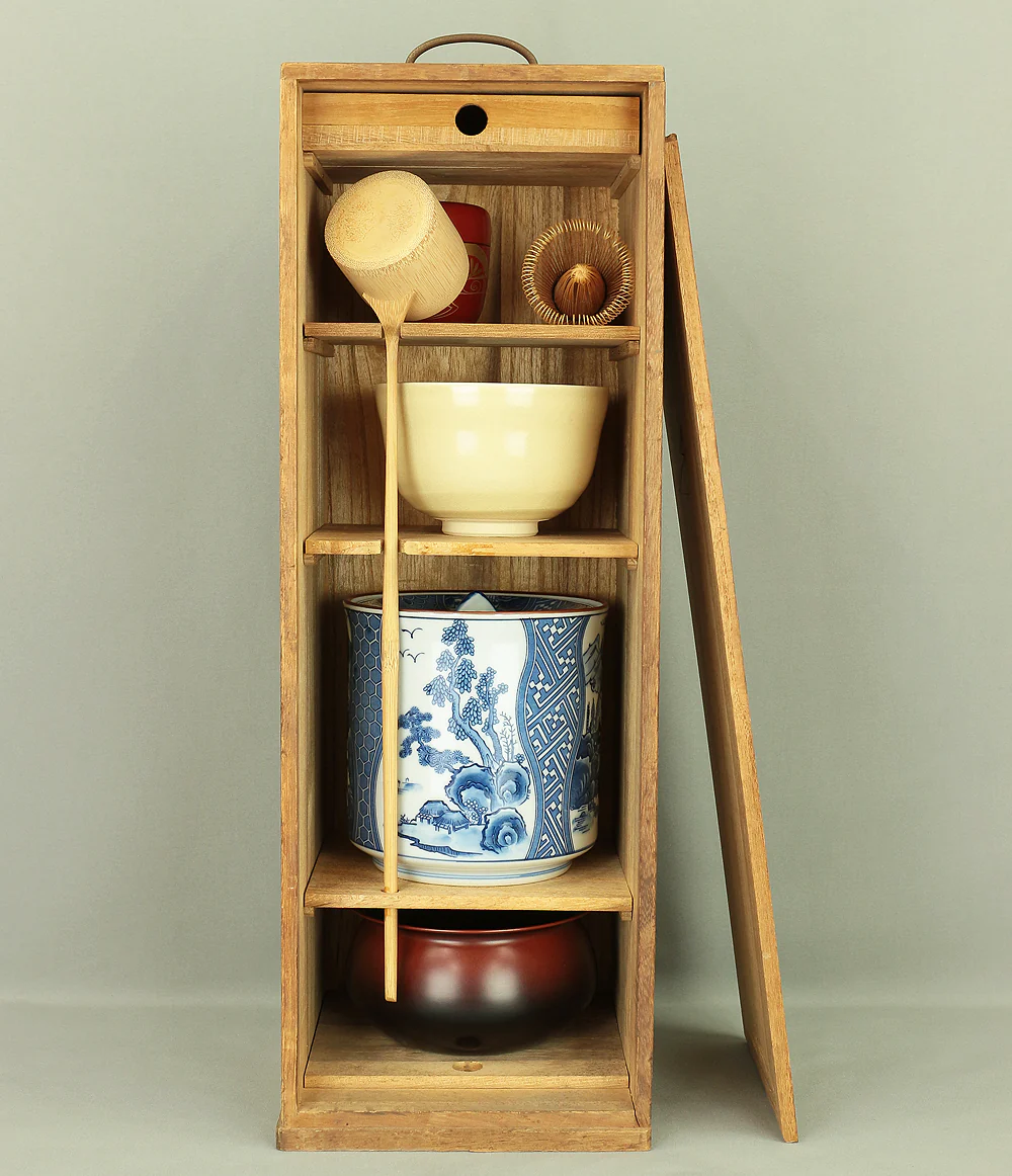 Portable Tea Ceremony Chest Box 'Tanzaku Bako' Tea Utensils 7pcs VA319 - Image 54