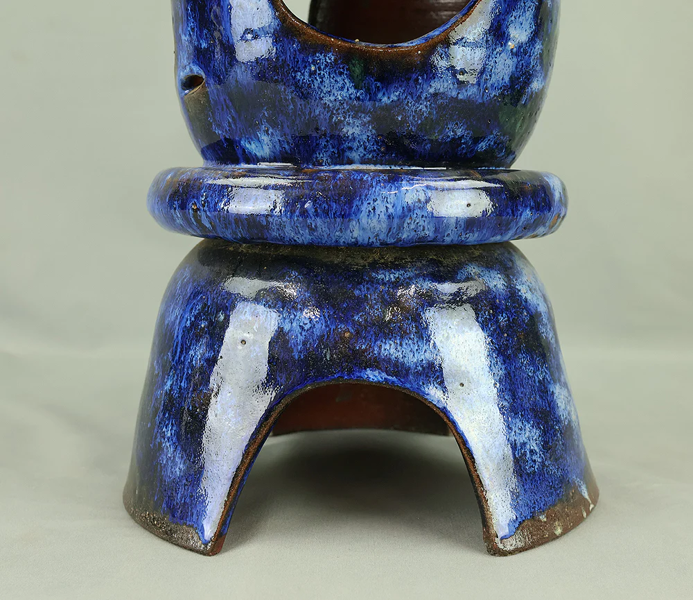 Pottery Blue-collared Japanese Garden Lantern Toro VA965 - Image 17