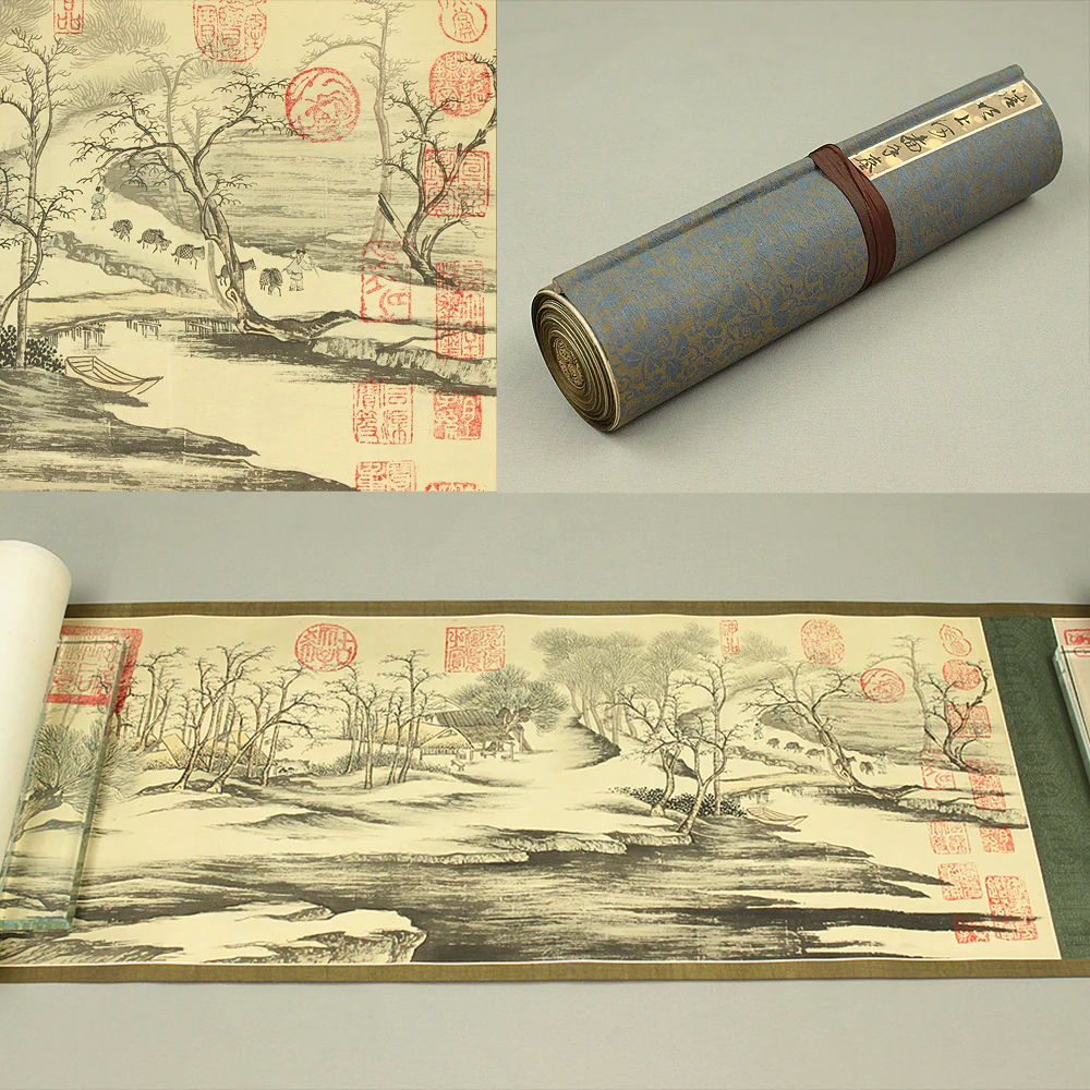 Qingming Shanghe 清明上河図 Chinese Scroll Rolled Book / Chinese Genre Paintings Northern Song Dynasty with Box VA734