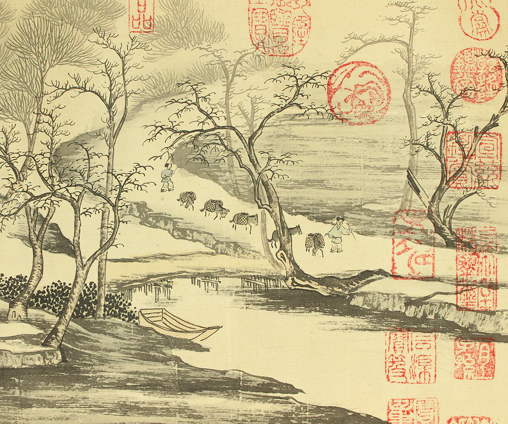 Qingming Shanghe 清明上河図 Chinese Scroll Rolled Book / Chinese Genre Paintings Northern Song Dynasty with Box VA734 - Image 10