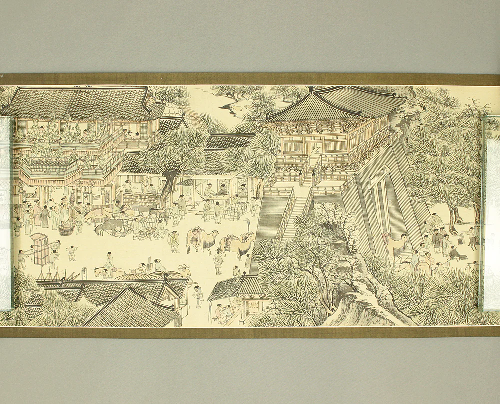 Qingming Shanghe 清明上河図 Chinese Scroll Rolled Book / Chinese Genre Paintings Northern Song Dynasty with Box VA734 - Image 21