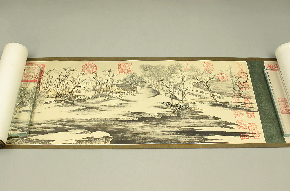 Qingming Shanghe 清明上河図 Chinese Scroll Rolled Book / Chinese Genre Paintings Northern Song Dynasty with Box VA734 - Image 8