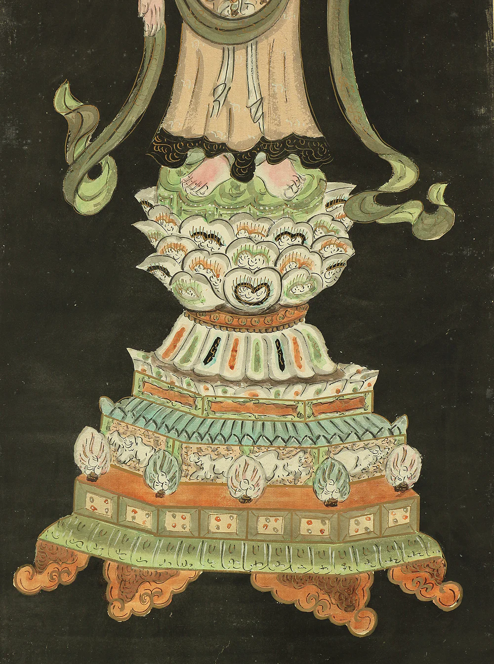 Renjo Shokannon 蓮上聖観音 (Avalokitesvara Bodhisattva Standing on Lotus) / Japanese art kakejiku kakemono wall hanging scroll RB657 - Image 10