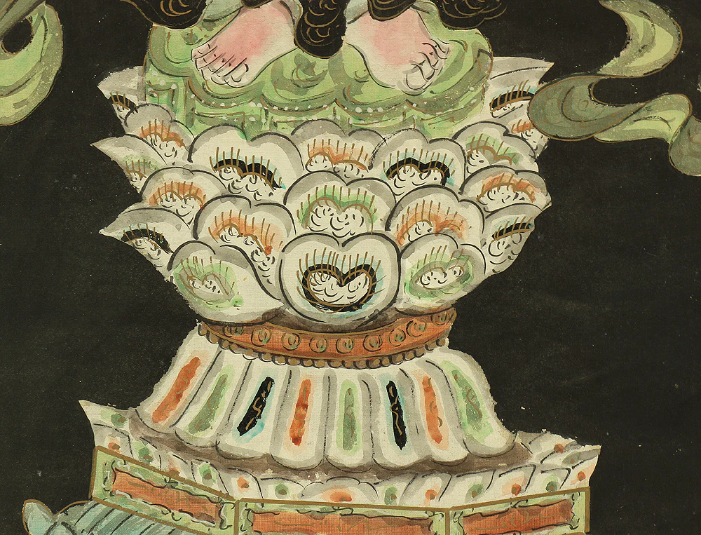 Renjo Shokannon 蓮上聖観音 (Avalokitesvara Bodhisattva Standing on Lotus) / Japanese art kakejiku kakemono wall hanging scroll RB657 - Image 11