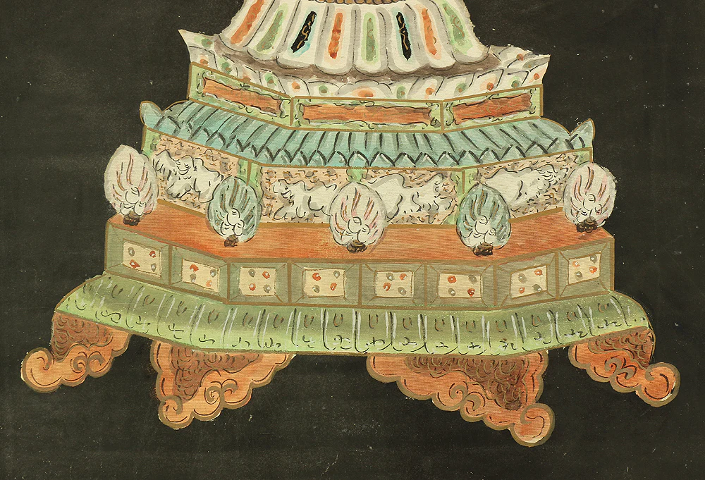 Renjo Shokannon 蓮上聖観音 (Avalokitesvara Bodhisattva Standing on Lotus) / Japanese art kakejiku kakemono wall hanging scroll RB657 - Image 12