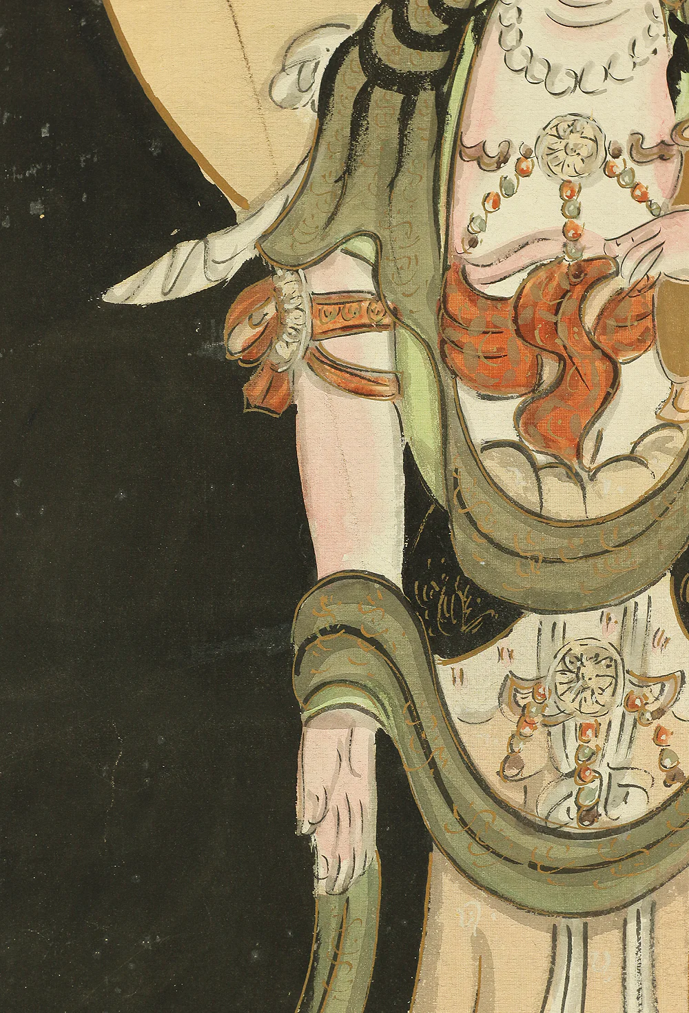 Renjo Shokannon 蓮上聖観音 (Avalokitesvara Bodhisattva Standing on Lotus) / Japanese art kakejiku kakemono wall hanging scroll RB657 - Image 8