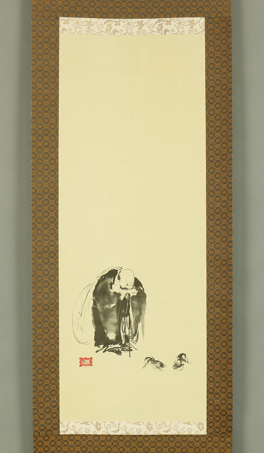 Reproduction Print 宮本武蔵 Miyamoto Musashi Japanese art kakejiku kakemono wall hanging scroll / Masterpiece 3pcs - Pigeon on Red Plum Tree, Hotei Looking at Cock Fighting and Shrike on Bare Tree RA362 - Image 10