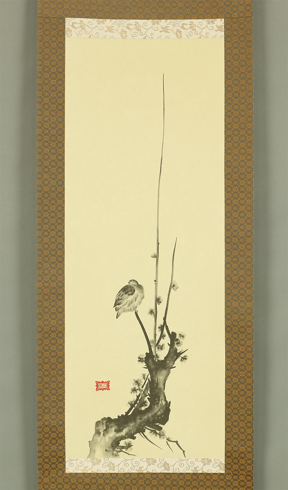 Reproduction Print 宮本武蔵 Miyamoto Musashi Japanese art kakejiku kakemono wall hanging scroll / Masterpiece 3pcs - Pigeon on Red Plum Tree, Hotei Looking at Cock Fighting and Shrike on Bare Tree RA362 - Image 20
