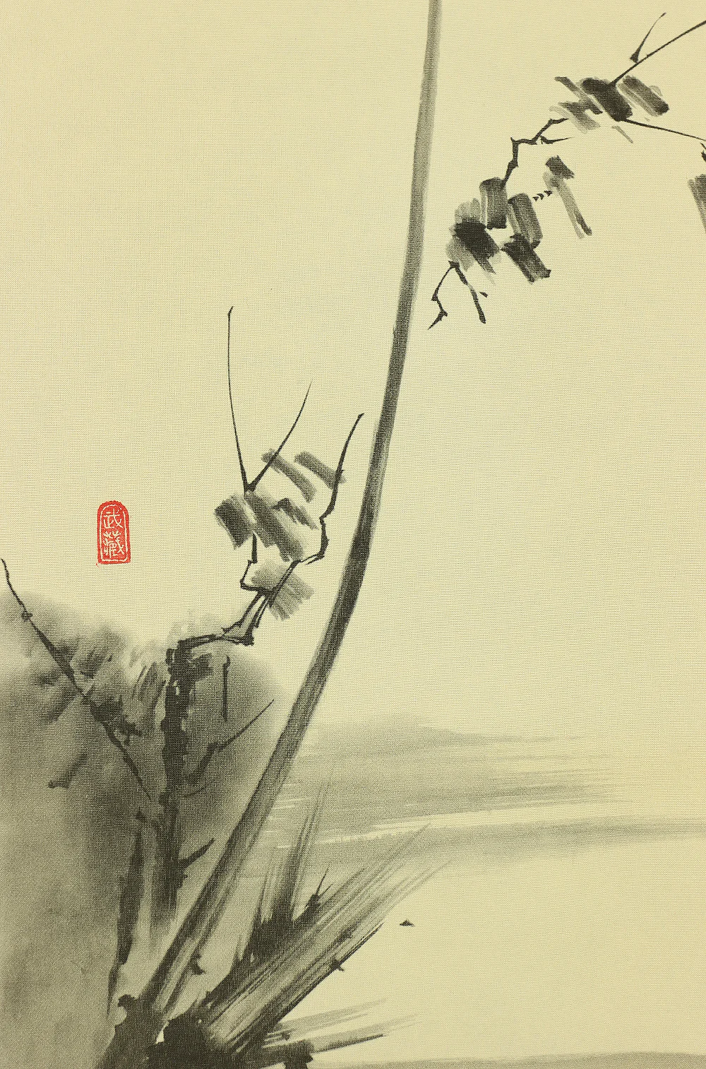 Reproduction Print 宮本武蔵 Miyamoto Musashi Japanese art kakejiku kakemono wall hanging scroll / Masterpiece 3pcs - Pigeon on Red Plum Tree, Hotei Looking at Cock Fighting and Shrike on Bare Tree RA362 - Image 6