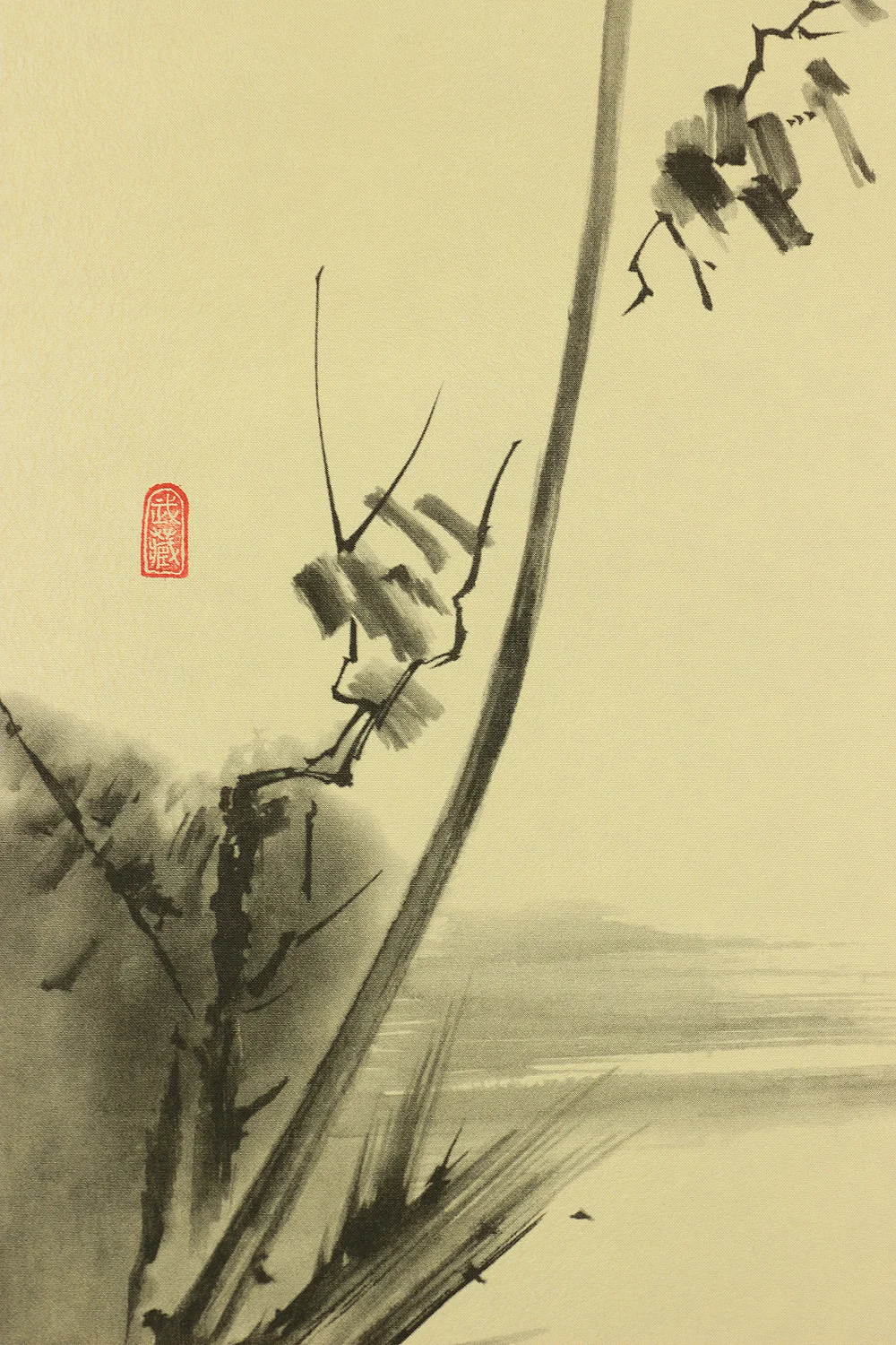 Reproduction Print 宮本武蔵 Miyamoto Musashi Japanese art kakejiku kakemono wall hanging scroll / Masterpiece 3pcs - Pigeon on Red Plum Tree, Hotei Looking at Cock Fighting and Shrike on Bare Tree RA745 - Image 7
